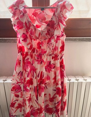 Abito Shein floreale rosa e rosso