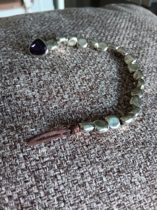 Pulsera de Acero con Piedra Morada