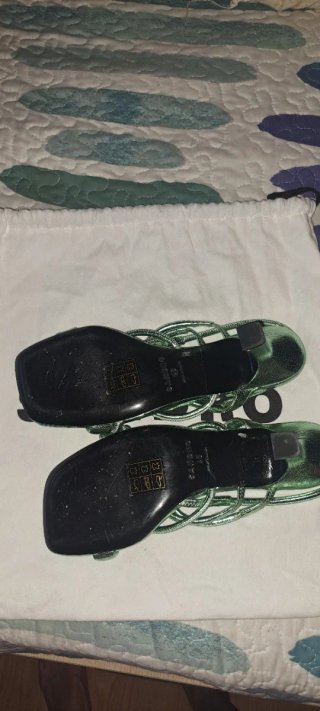 Sandalias Sandro Verde y Plateado
