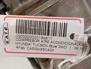 COMPRESOR AIRE ACONDICIONADO HYUNDAI TUCSON Style 2WD