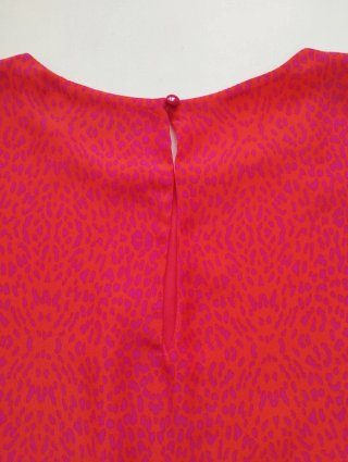 Vestido Túnica Zara Estampado Naranja Rosa