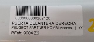 PUERTA DELANTERA DERECHA PEUGEOT PARTNER KOMBI Access
