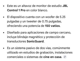 Altavoz JBL Control 1 Pro Beige o blanco