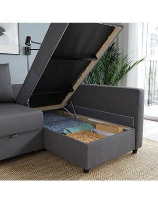 Sofá Cama Chaise Longue Gris Oscuro