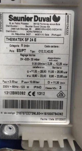 RECAMBIOS / DESPIECE SAUNIER THEMA TEK SF24 E