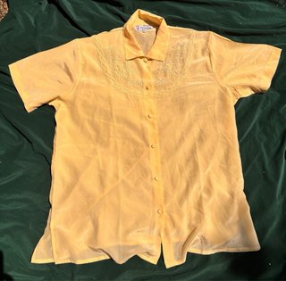 Camicia vintage Carnation 100% Seta Gialla
