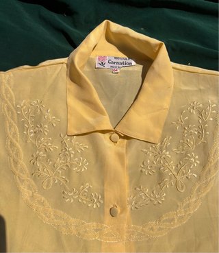 Camicia vintage Carnation 100% Seta Gialla