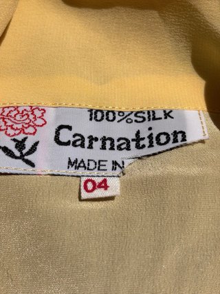 Camicia vintage Carnation 100% Seta Gialla