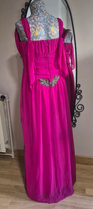 Vestido fiesta evento flor rosa