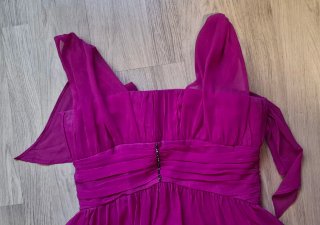 Vestido fiesta evento flor rosa