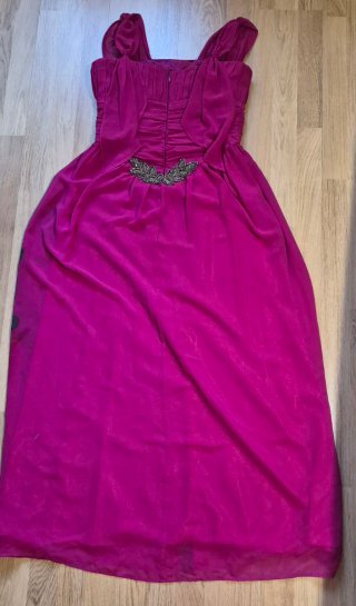 Vestido fiesta evento flor rosa