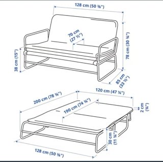 Sofá Cama IKEA Negro