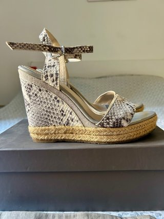 Sandali zeppa beige/grigio tg. 39