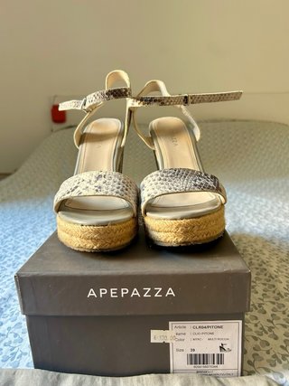 Sandali zeppa beige/grigio tg. 39