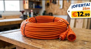 Alargador Eléctrico Naranja 25m