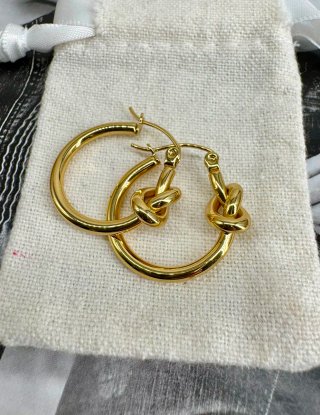 Pendientes Aro Nudo Dorado