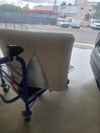 Butaca beige tela