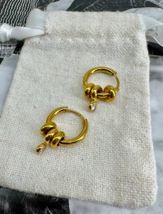 Pendientes acero inoxidable y baño de oro