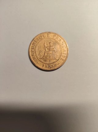 Moneda Indochina Francesa 1c 1885