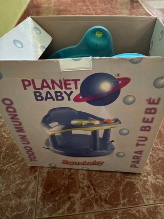 Asiento bañera bebé azul