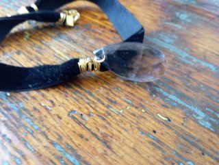 Choker velluto nero con pendente cristallo