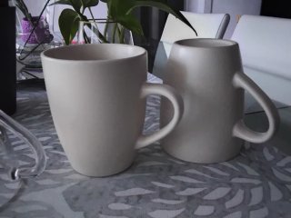 Set di 4 Tazze Tè 2 in Ceramica e 2 in Vetro