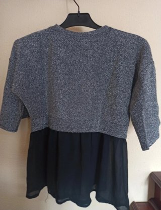 Top Brillo Péplum Gasa T.Única