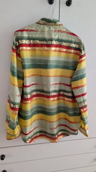 Camicia donna Moschino fantasia righe oro