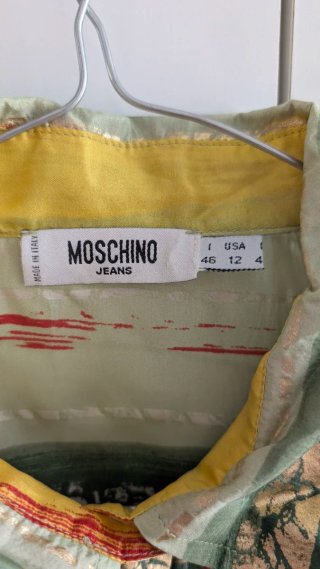 Camicia donna Moschino fantasia righe oro