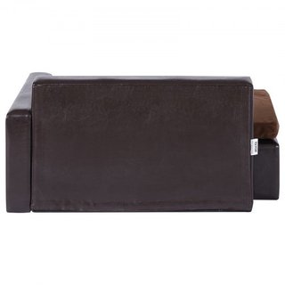 Sofá para Mascotas, Sofá para Perros de Tamaño Mediano y Gatos, Cama Sofá para Perros de Cuero Suave, Sofá para Gatos de Carga de 110 lbs, Negro