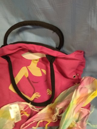 Bolsa de playa H&M con estampado de mujer