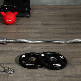 Set De 2 Discos De Pesas De 2X5/10/15/20Kg En Acero Con Recubrimiento De Goma, Agujero Ø5Cm Para Barra Y Asas Para Uso Manual