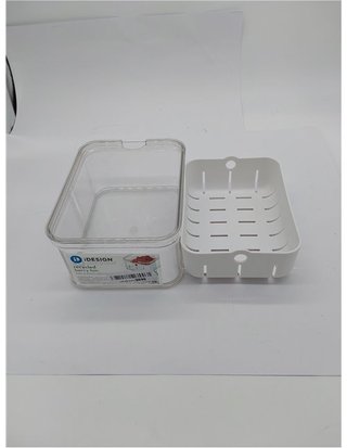 iDesign Caja organizadora para frutas y verduras - caja de plástico libre de BPA - organizador de cocina con bandeja de goteo para