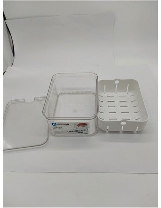iDesign Caja organizadora para frutas y verduras - caja de plástico libre de BPA - organizador de cocina con bandeja de goteo para