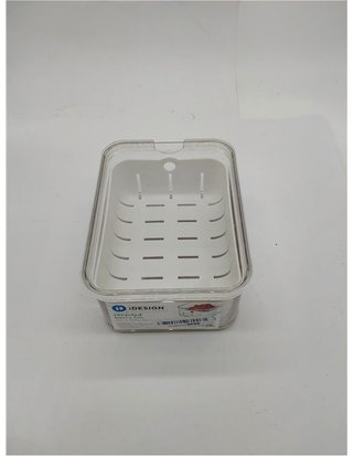 iDesign Caja organizadora para frutas y verduras - caja de plástico libre de BPA - organizador de cocina con bandeja de goteo para
