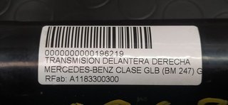 TRANSMISION DELANTERA DERECHA MERCEDES-BENZ CLASE GLB (BM 247) GLB 200 d (247.612)