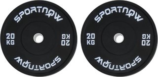 Juego De 2 Discos De Gimnasio De 10/20Kg, Discos Para Barra Y Mancuernas Con Conexión Ø5 Cm Para Entrenamiento En Casa Y Gimnasio, Negro