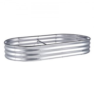 Cama de Jardín Elevada, Caja de Plantas de Metal Galvanizado de 71.9 x 36.4 x 11 pulgadas, Cajas de Plantación al Aire Libre con Base Abierta, para Cultivar Flores/Vegetales/Hierbas en el Patio/Ja...