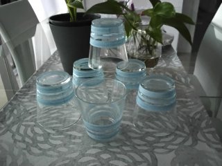 Set 6 Bicchieri Voiello Azzurro Trasparente