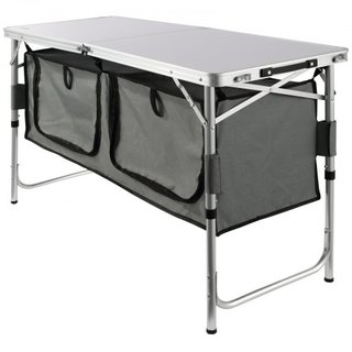 Mesa de Cocina para Camping Plegable Estación de Cocción Portátil 3 Alturas Ajustables