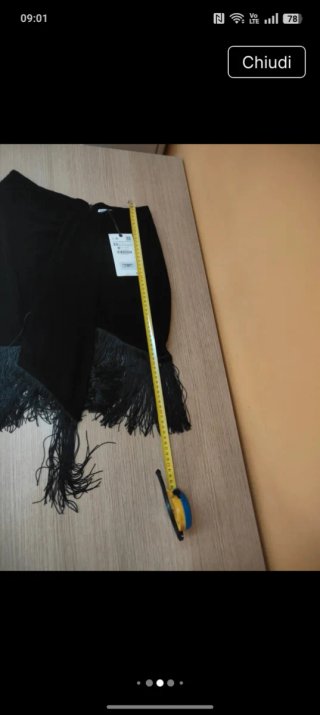 Gonna Zara velluto frange XS