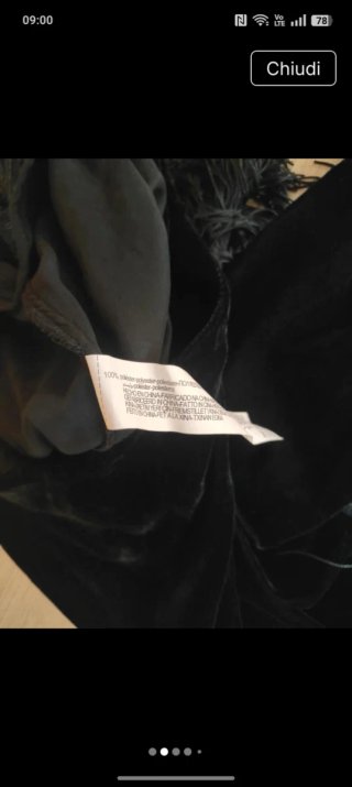 Gonna Zara velluto frange XS