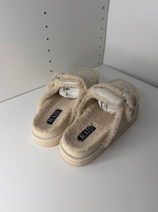 RAID London Mules Teddy Beige Donna UK