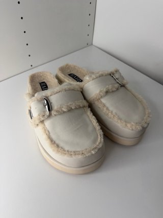 RAID London Mules Teddy Beige Donna UK