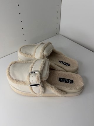 RAID London Mules Teddy Beige Donna UK