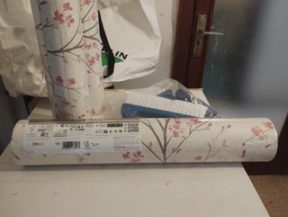 3 Rollos Papel Pintado Flores + Kit Pegado y cola