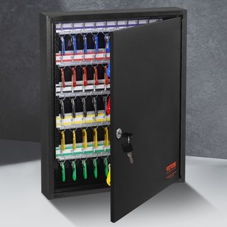 Cabinet de 100 Llaves, Caja de Llave con Cerradura Ajustable, Caja de Almacenamiento de Llaves de Seguridad de Acero, Organizador de Llaves con 100 Etiquetas de Llave Coloridas y 2 Tarjetas de Reg...