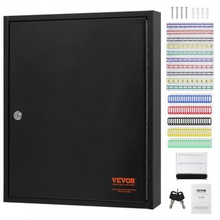 Cabinet de 100 Llaves, Caja de Llave con Cerradura Ajustable, Caja de Almacenamiento de Llaves de Seguridad de Acero, Organizador de Llaves con 100 Etiquetas de Llave Coloridas y 2 Tarjetas de Reg...