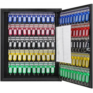 Cabinet de 100 Llaves, Caja de Llave con Cerradura Ajustable, Caja de Almacenamiento de Llaves de Seguridad de Acero, Organizador de Llaves con 100 Etiquetas de Llave Coloridas y 2 Tarjetas de Reg...