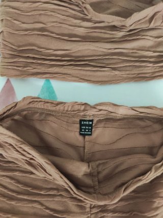 Conjunto Top y Shorts Shein Marrón